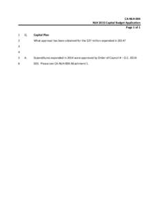 CA‐NLH‐004  NLH 2015 Capital Budget Application  Page 1 of 1  1   Q. 
