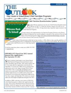 The Outlook Newsletter - Your Guide to School-Based Child Nutrition Programs