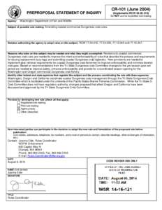 CR-101 (June[removed]PREPROPOSAL STATEMENT OF INQUIRY (Implements RCW[removed]Do NOT use for expedited rule making