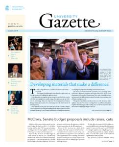 university Vol. 39, No. 10 gazette.unc.edu June 4, 2014