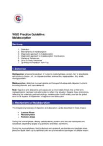 WGO Practice Guideline: Malabsorption Sections: [removed].