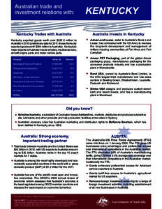 Australian trade and investment relations with: Australia  KENTUCKY