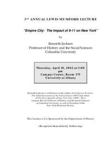 2ND  ANNUAL  LEWIS  MUMFORD  LECTURE