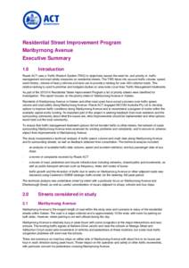 Residential Street Improvement Program Maribyrnong Avenue Executive Summary 1.0  Introduction