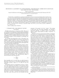 The Astrophysical Journal, 575:886–899, 2002 August 20 # 2002. The American Astronomical Society. All rights reserved. Printed in U.S.A. MECHANICAL ALIGNMENT OF SUPRATHERMAL PARAMAGNETIC COSMIC-DUST GRANULES: THE CROSS