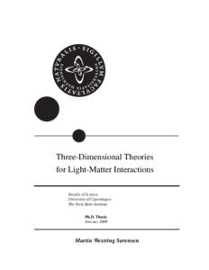 Three-Dimensional Theories for Light-Matter Interactions Faculty of Science University of Copenhagen The Niels Bohr Institute Ph.D. Thesis