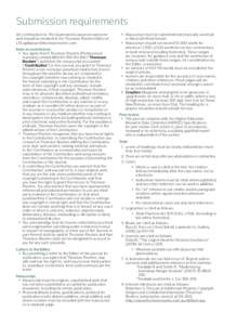 Submission requirements All contributions to The Queensland Lawyer are welcome and should be emailed to the Thomson Reuters Editor at [removed]. Note to contributors •	 You agree that if Thomson 