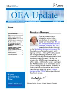 OEA Update A Newsletter Update from the Office of the Employer Adviser December[removed]Inside