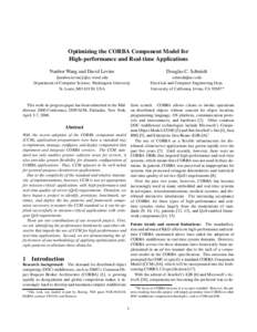 Optimizing the CORBA Component Model for High-performance and Real-time Applications Nanbor Wang and David Levine Douglas C. Schmidt