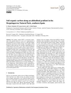 Solid Earth, 6, 125–134, 2015 www.solid-earth.net[removed]doi:[removed]se[removed] © Author(s[removed]CC Attribution 3.0 License.  Soil organic carbon along an altitudinal gradient in the