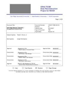 ORAU TEAM Dose Reconstruction Project for NIOSH Oak Ridge Associated Universities I Dade Moeller & Associates I MJW Corporation Page 1 of 92