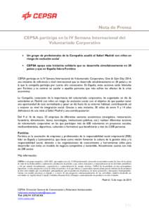 CEPSA participa en la IV Semana Internacional del Voluntariado Corporativo