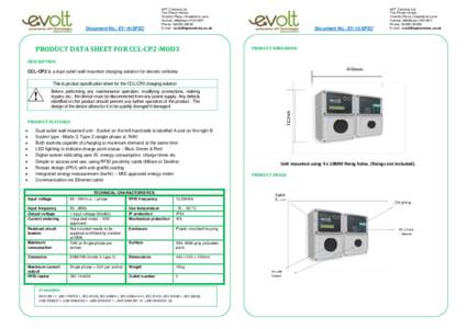 Document No.: EV-10-SPEC  APT Controls Ltd The Power House Chantry Place, Headstone Lane Harrow, Middlesex HA3 6NY