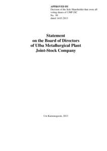 Microsoft Word - Statement on the Board of Directors _UMP_JSC.doc