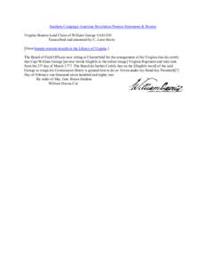 Southern Campaign American Revolution Pension Statements & Rosters Virginia Bounty-Land Claim of William George VAS1550 Transcribed and annotated by C. Leon Harris [From bounty-warrant records in the Library of Virginia.