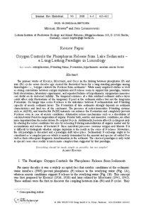 Oxygen Controls the Phosphorus Release from Lake Sediments - a Long-Lasting Paradigm in Limnology