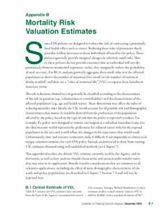 Guidelines for Preparing Economic Analyses: Mortality Risk Valuation Estimates (Appendix B)
