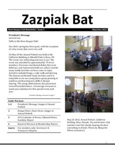 Zazpiak Bat Reno Basque Club Newsletter / Issue 3 May/June[removed]President’s Message