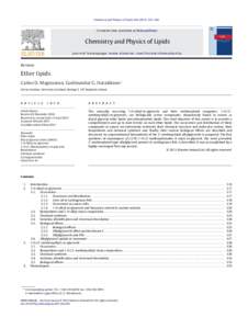 Chemistry and Physics of Lipids[removed]–340  Contents lists available at ScienceDirect Chemistry and Physics of Lipids journal homepage: www.elsevier.com/locate/chemphyslip