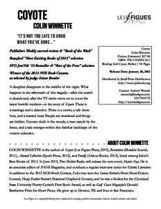 Coyote-Colin-Winnette-Press-Release UPDATED.indd