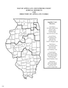 MAP OF APPELLATE AND SUPREME COURT JUDICIAL DISTRICTS AND DIRECTORY OF APPELLATE CLERKS  JO DAVIESS
