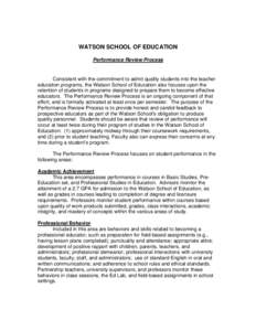 WATSON SCHOOL OF EDUCATION