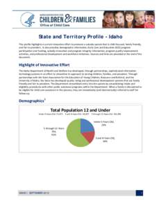 State and Territory Profile - Idaho