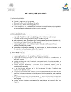 MIGUEL BERNAL CARRILLO ESTUDIOS REALIZADOS:    