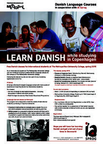 Danish Language Courses in cooperation with IA Sprog LEARN DANISH  while studying