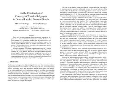 On the Construction of Convergent Transfer Subgraphs in General Labeled Directed Graphs Mohammed Ghriga  Christopher League