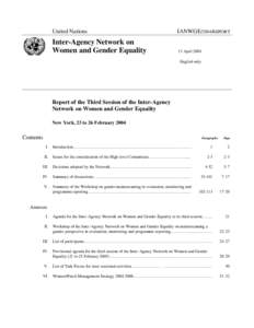United Nations  IANWGE/2004/REPORT Inter-Agency Network on Women and Gender Equality