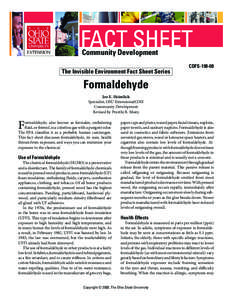 Community Development The Invisible Environment Fact Sheet Series CDFS[removed]Formaldehyde