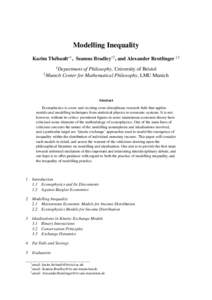 Modelling Inequality Karim Thébault∗1 , Seamus Bradley†2 , and Alexander Reutlinger ‡2 1 2