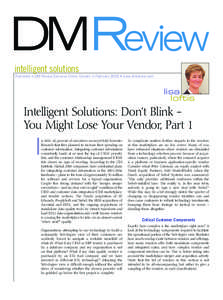 intelligent solutions Published in DM Review Exclusive Online Content in February 2006 • www.dmreview.com lisa loftis