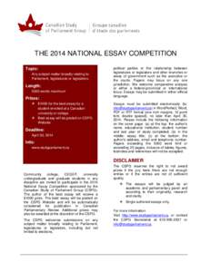 NATIONAL ESSAY COMPETITION