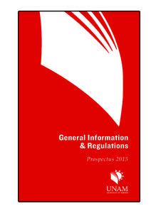 General Information & Regulations Prospectus 2015 PROSPECTUS 2015
