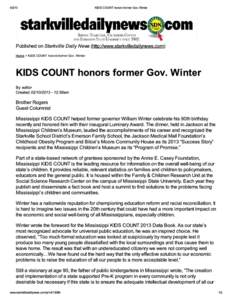 KIDS COUNT honors former Gov. Winter