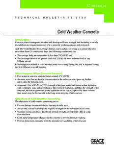 Cold Weather Concrete - Basic Principles