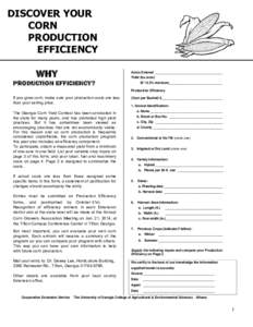 DISCOVER YOUR CORN PRODUCTION EFFICIENCY WHY