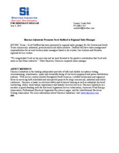 FOR IMMEDIATE RELEASE June 4, 2014 Contact: Sandy Bell[removed]removed]