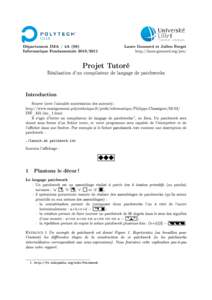 Département IMA / 4A (S8) Informatique FondamentaleLaure Gonnord et Julien Forget  http://laure.gonnord.org/pro/