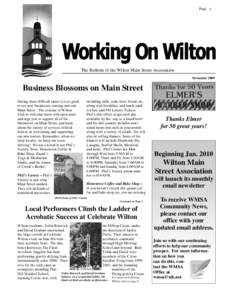 Page 1  The Bulletin of the Wilton Main Street Association November[removed]Business Blossoms on Main Street