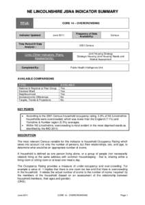 NE LINCOLNSHIRE JSNA INDICATOR SUMMARY