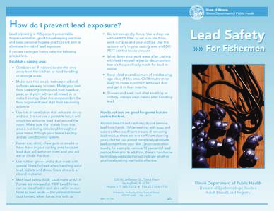 State of Illinois Illinois Department of Public Health How do I prevent lead exposure? Lead poisoning is 100 percent preventable. Proper ventilation, good housekeeping practices