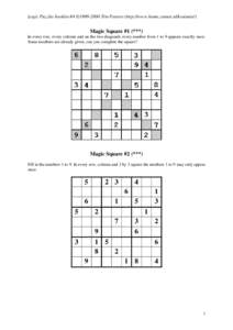 Games / Crossword / Human behavior / Publishing / Sudoku / Puzzle video games / NP-complete problems / Logic puzzles / Leisure