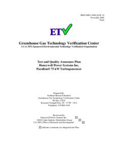 Environmental Technology Verification Program / Environmental technology / Electric power / Energy conversion / Emission standards / Turbo generator / Electricity generation / Fuel cell / Distributed generation / Energy / Technology / Turbines