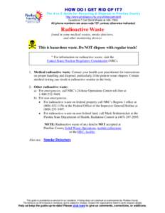 Hazardous waste / Radioactive waste / Medical waste / Toxic waste / Waste / Pollution / Environment