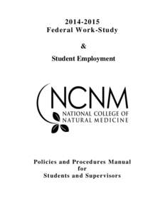 [removed]Federal Work-Study & Student Employment  Policies and Procedures Manual