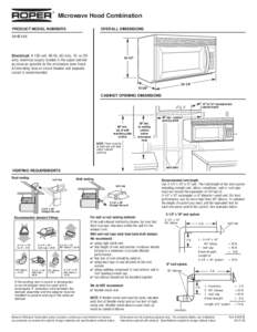 ®  Microwave Hood Combination PRODUCT MODEL NUMBERS