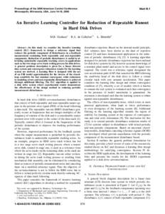 Proceedings of the 2006 American Control Conference Minneapolis, Minnesota, USA, June 14-16, 2006 W eA18.1  An Iterative Learning Controller for Reduction of Repeatable Runout